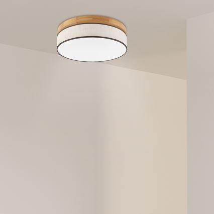 Brilagi - LED-kattovalaisin BELLADONNA LED/36W/230V halkaisija 40 cm kerma/tammi