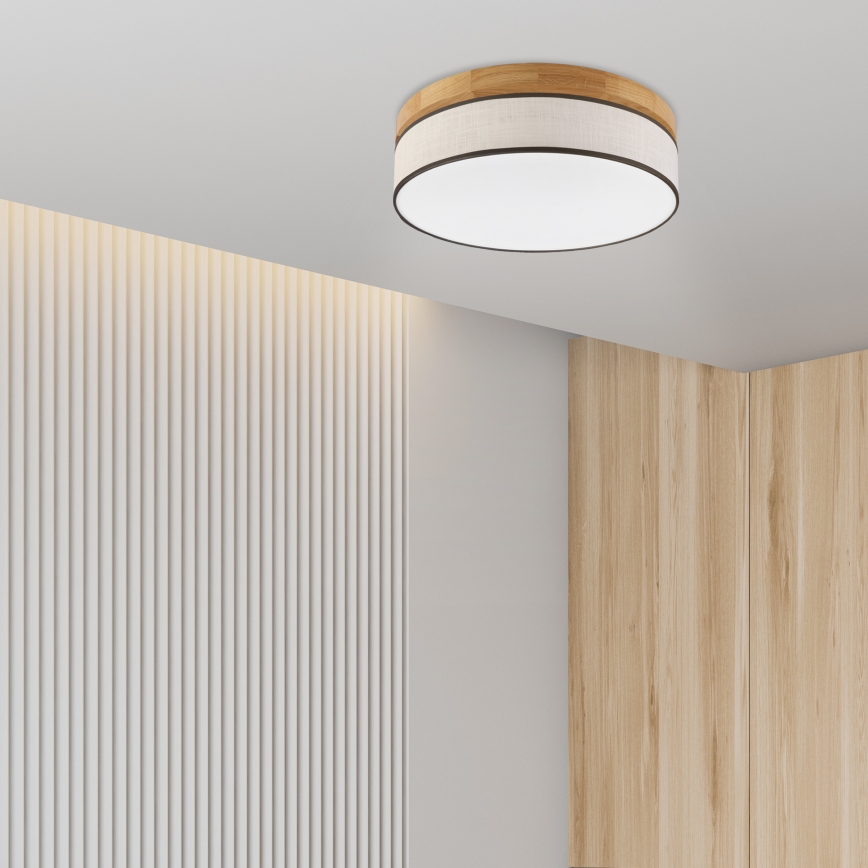Brilagi - LED-kattovalaisin BELLADONNA LED/36W/230V halkaisija 40 cm kerma/tammi