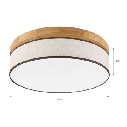 Brilagi - LED-kattovalaisin BELLADONNA LED/36W/230V halkaisija 40 cm kerma/tammi