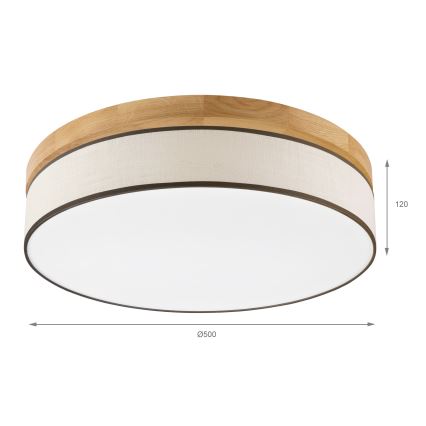 Brilagi - LED-kattovalaisin BELLADONNA LED/36W/230V halkaisija 50 cm kerma/tammi