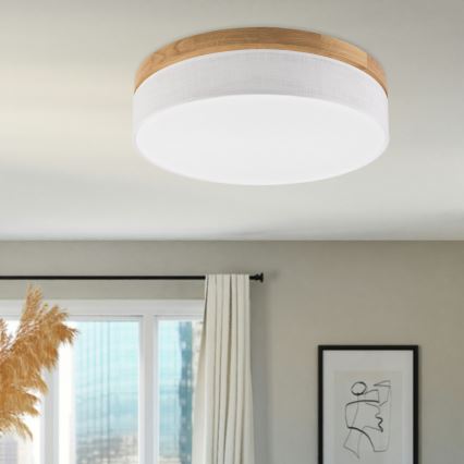 Brilagi - LED-kattovalaisin BELLADONNA LED/36W/230V halkaisija 50 cm valkoinen/tammi
