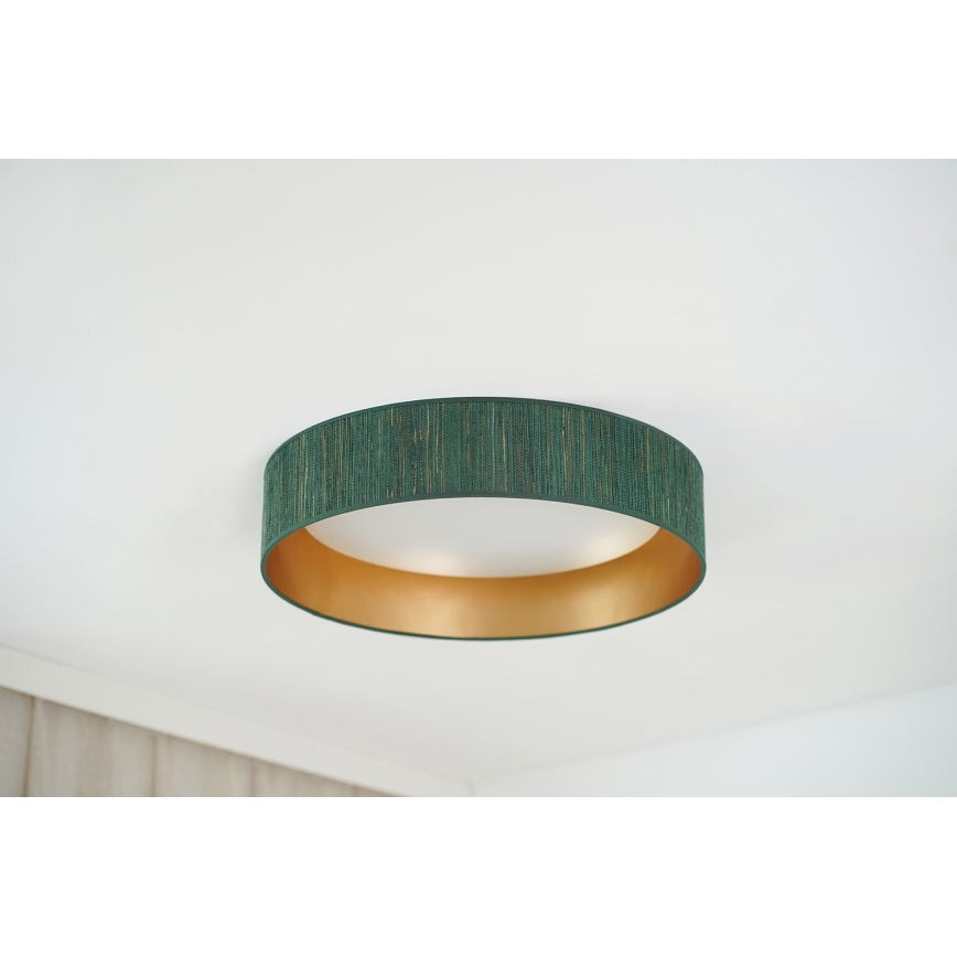 Brilagi - LED-kattovalaisin BOSTON ROLLER LED/24W/230V halkaisija 45 cm olki vihreä/kulta