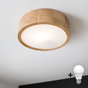 Brilagi - LED-kattovalaisin CARVALHO 1xE27/60W/230V tammi halkaisija 27,5 cm