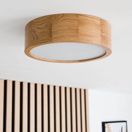 Brilagi - LED-kattovalaisin CARVALHO 1xE27/60W/230V tammi halkaisija 27,5 cm