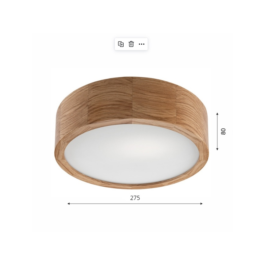 Brilagi - LED-kattovalaisin CARVALHO 1xE27/60W/230V tammi halkaisija 27,5 cm