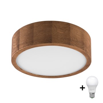 Brilagi - LED-kattovalaisin CARVALHO 1xE27/60W/230V tammi kirsikka halkaisija 27 cm