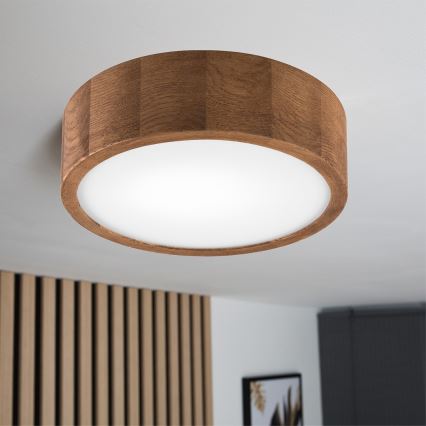 Brilagi - LED-kattovalaisin CARVALHO 1xE27/60W/230V tammi kirsikka halkaisija 27 cm