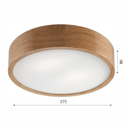 Brilagi - LED-kattovalaisin CARVALHO 2xE27/60W/230V tammi halkaisija 37,5 cm