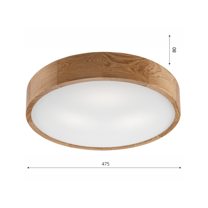 Brilagi - LED-kattovalaisin CARVALHO 3xE27/60W/230V tammi halkaisija 47,5 cm