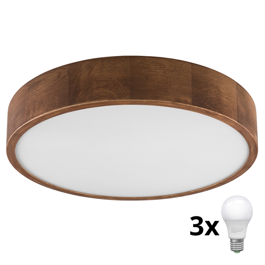 Brilagi - LED-kattovalaisin CARVALHO 3xE27/60W/230V tammi kirsikka halkaisija 47 cm