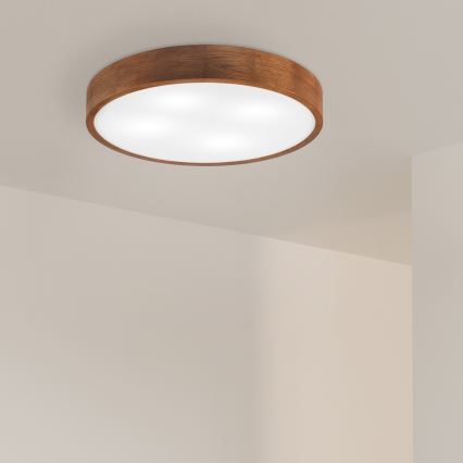 Brilagi - LED-kattovalaisin CARVALHO, 4 x E27/60W/230V, tammi-kirsikka, Ø 57,5 cm