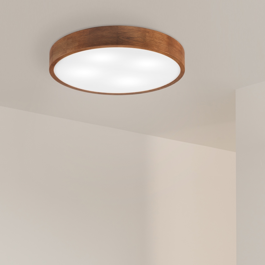 Brilagi - LED-kattovalaisin CARVALHO, 4 x E27/60W/230V, tammi-kirsikka, Ø 57,5 cm