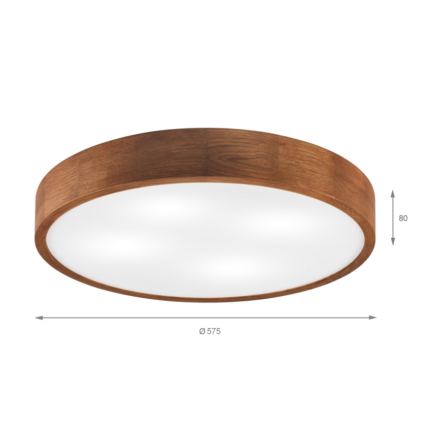 Brilagi - LED-kattovalaisin CARVALHO, 4 x E27/60W/230V, tammi-kirsikka, Ø 57,5 cm