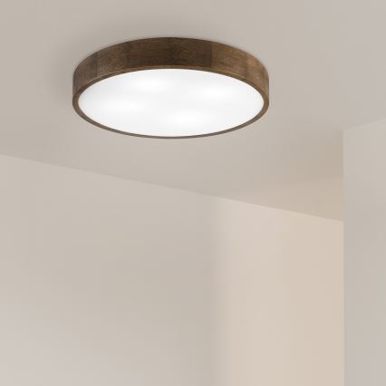 Brilagi - LED-kattovalaisin CARVALHO 4xE27/60W/230V tammi/pähkinä halkaisija 57,5 cm