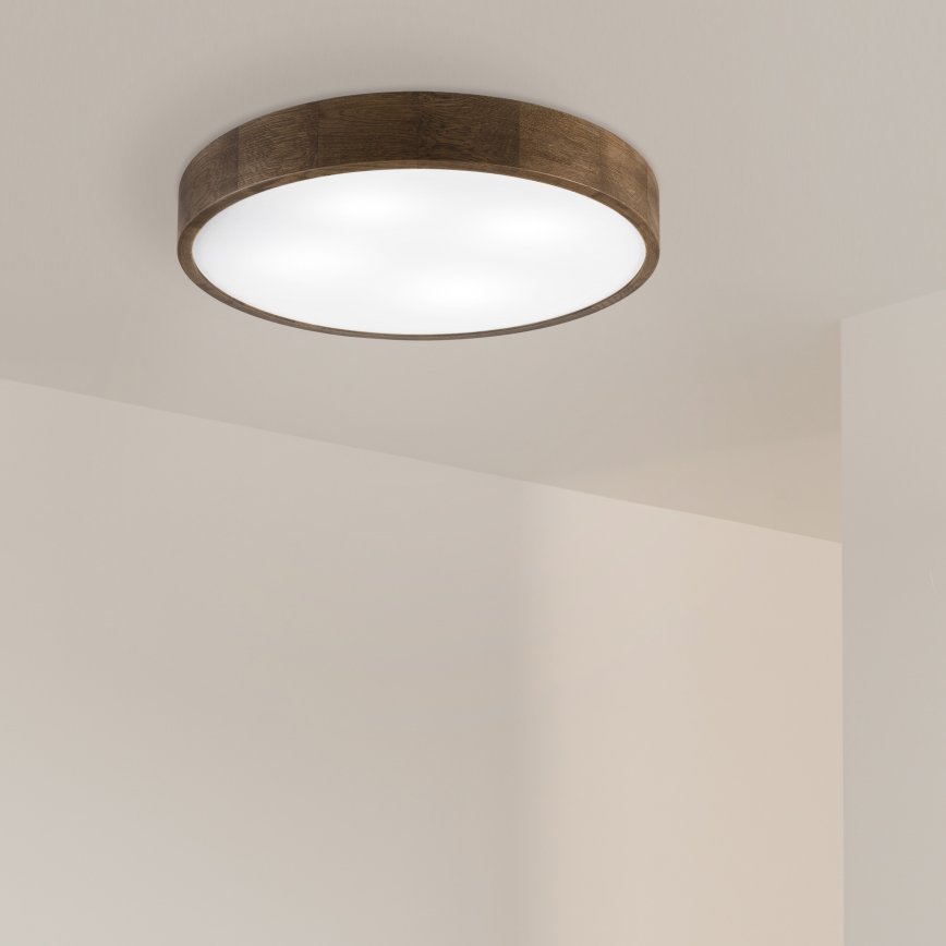 Brilagi - LED-kattovalaisin CARVALHO 4xE27/60W/230V tammi/pähkinä halkaisija 57,5 cm