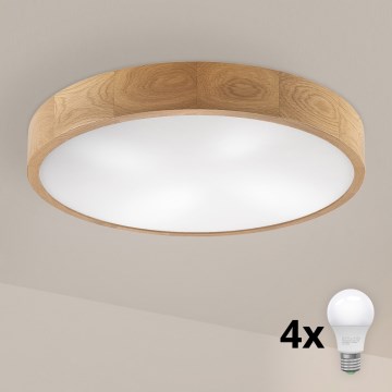 Brilagi - LED-kattovalaisin CARVALHO 4xE27/60W/230V tammi Ø 57,5 cm