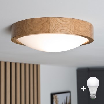 Brilagi - LED-kattovalaisin CARVALHO SLIM 1xE27/60W/230V tammi halkaisija 27 cm