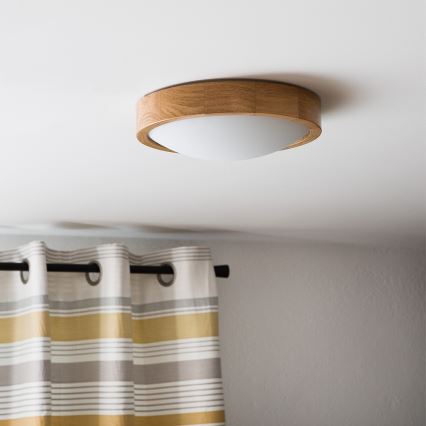 Brilagi - LED-kattovalaisin CARVALHO SLIM 1xE27/60W/230V tammi halkaisija 27 cm