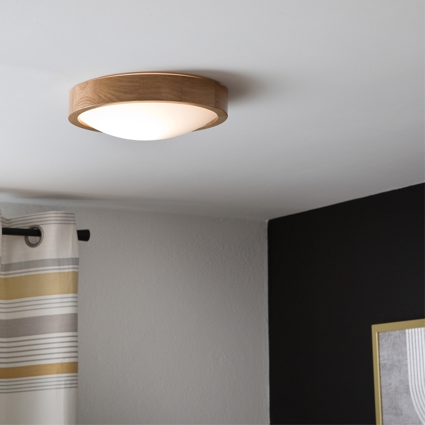 Brilagi - LED-kattovalaisin CARVALHO SLIM 1xE27/60W/230V tammi halkaisija 27 cm