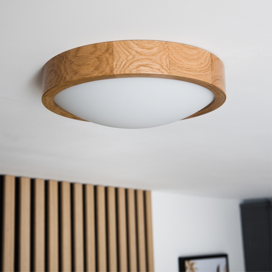 Brilagi - LED-kattovalaisin CARVALHO SLIM 1xE27/60W/230V tammi halkaisija 27 cm