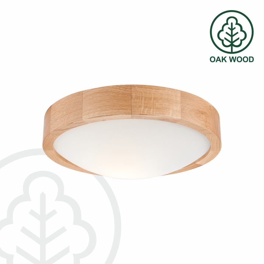 Brilagi - LED-kattovalaisin CARVALHO SLIM 1xE27/60W/230V tammi halkaisija 27 cm