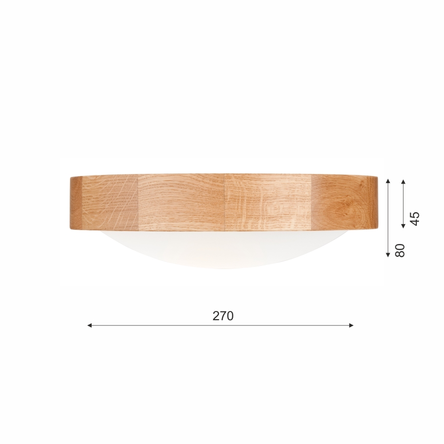 Brilagi - LED-kattovalaisin CARVALHO SLIM 1xE27/60W/230V tammi halkaisija 27 cm