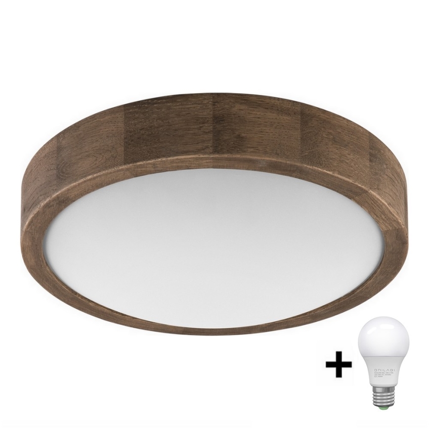 Brilagi - LED-kattovalaisin CARVALHO SLIM 1xE27/60W/230V tammi halkaisija 27 cm