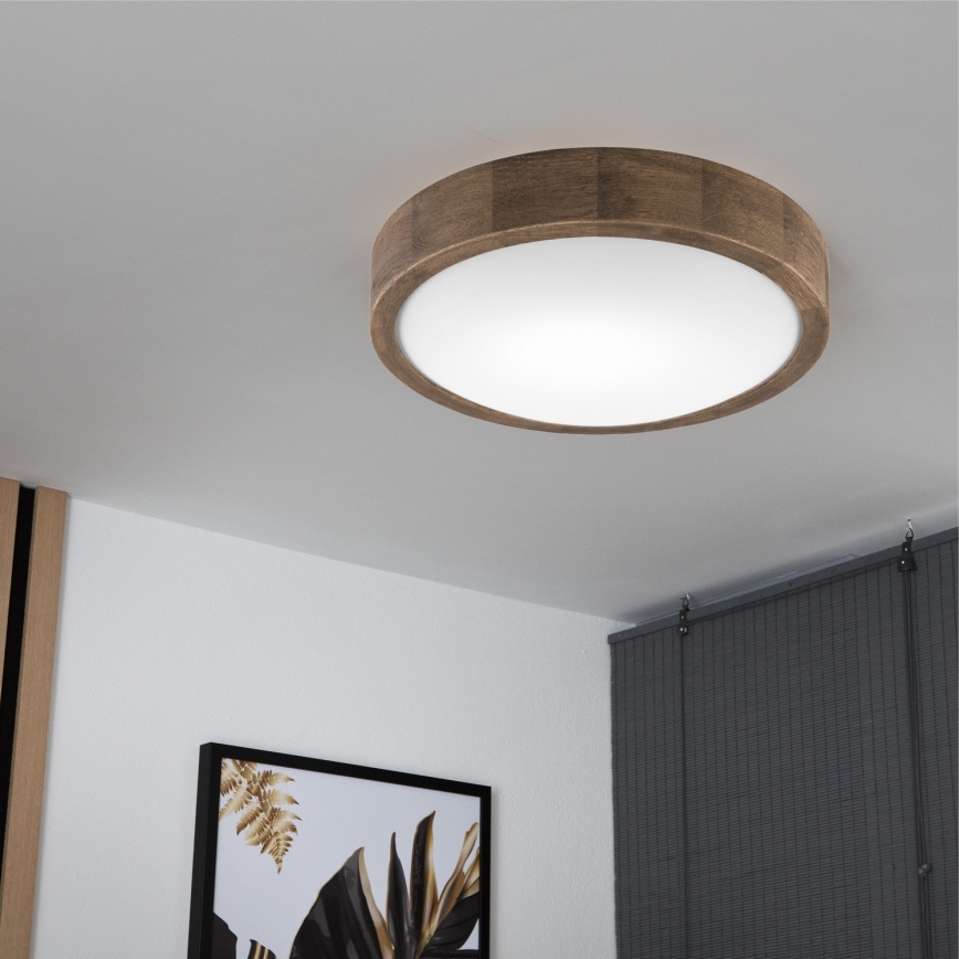 Brilagi - LED-kattovalaisin CARVALHO SLIM 1xE27/60W/230V tammi halkaisija 27 cm