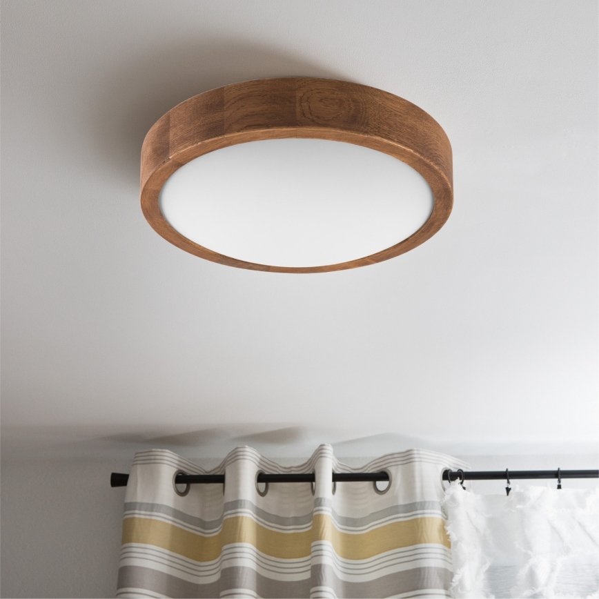 Brilagi - LED-kattovalaisin CARVALHO SLIM 1xE27/60W/230V tammi kirsikka halkaisija 27 cm