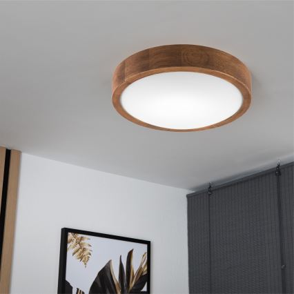 Brilagi - LED-kattovalaisin CARVALHO SLIM 1xE27/60W/230V tammi kirsikka halkaisija 27 cm