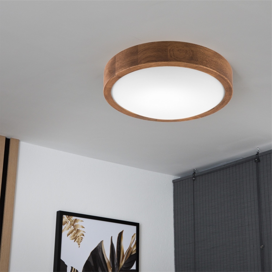 Brilagi - LED-kattovalaisin CARVALHO SLIM 1xE27/60W/230V tammi kirsikka halkaisija 27 cm