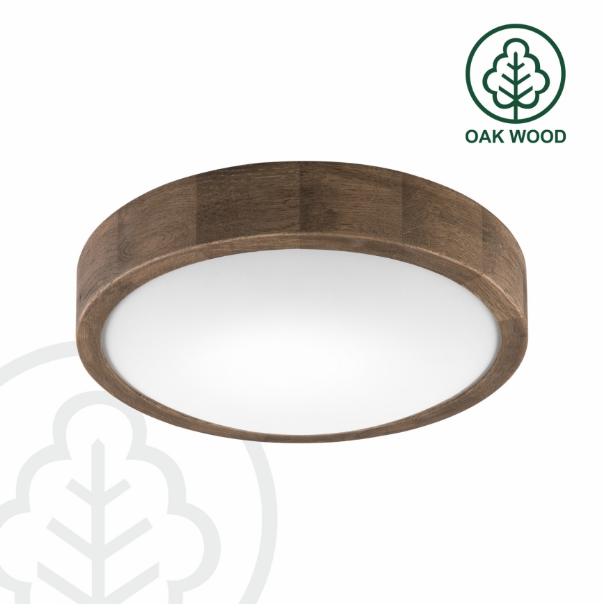 Brilagi - LED Kattovalaisin CARVALHO SLIM 1xE27/60W/230V tammi-pähkinä Ø 27 cm