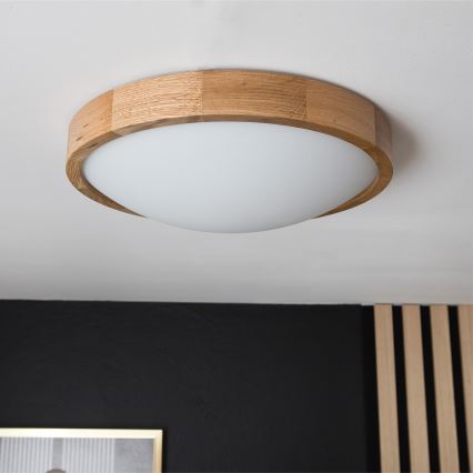 Brilagi - LED-kattovalaisin CARVALHO SLIM 2xE27/60W/230V tammi halkaisija 37 cm