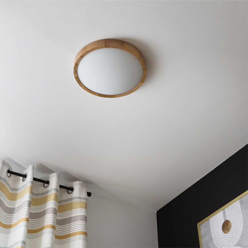 Brilagi - LED-kattovalaisin CARVALHO SLIM 2xE27/60W/230V tammi halkaisija 37 cm
