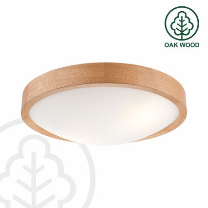 Brilagi - LED-kattovalaisin CARVALHO SLIM 2xE27/60W/230V tammi halkaisija 37 cm