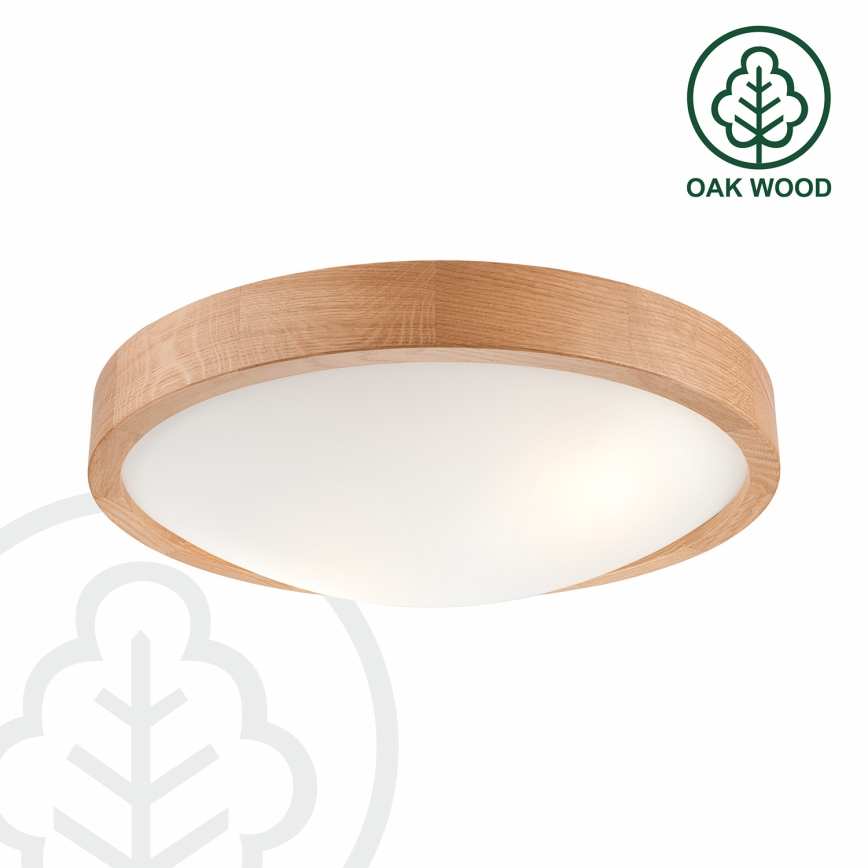 Brilagi - LED-kattovalaisin CARVALHO SLIM 2xE27/60W/230V tammi halkaisija 37 cm