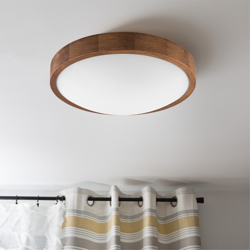 Brilagi - LED-kattovalaisin CARVALHO SLIM 2xE27/60W/230V tammi kirsikka halkaisija 37 cm