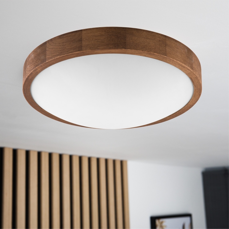 Brilagi - LED-kattovalaisin CARVALHO SLIM 2xE27/60W/230V tammi kirsikka halkaisija 37 cm