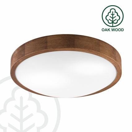 Brilagi - LED-kattovalaisin CARVALHO SLIM 2xE27/60W/230V tammi kirsikka halkaisija 37 cm