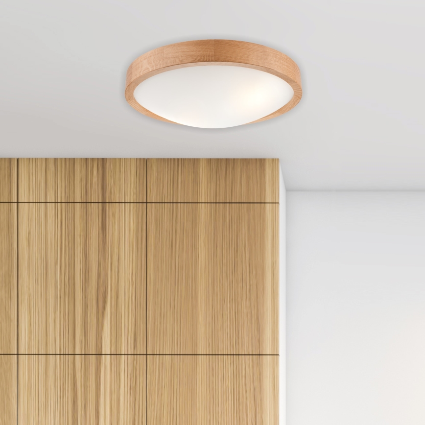 Brilagi - LED Kattovalaisin CARVALHO SLIM 2xE27/60W/230V tammi Ø 37 cm