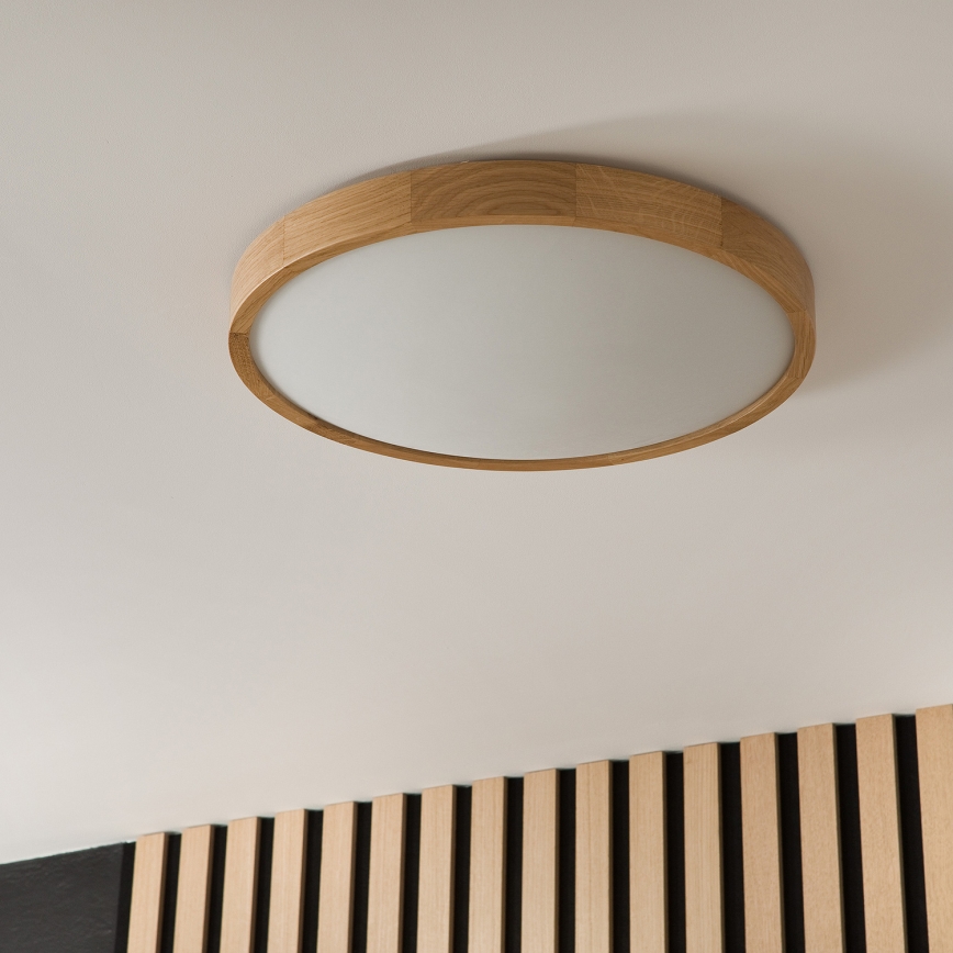 Brilagi - LED-kattovalaisin CARVALHO SLIM 3xE27/60W/230V tammi halkaisija 47 cm