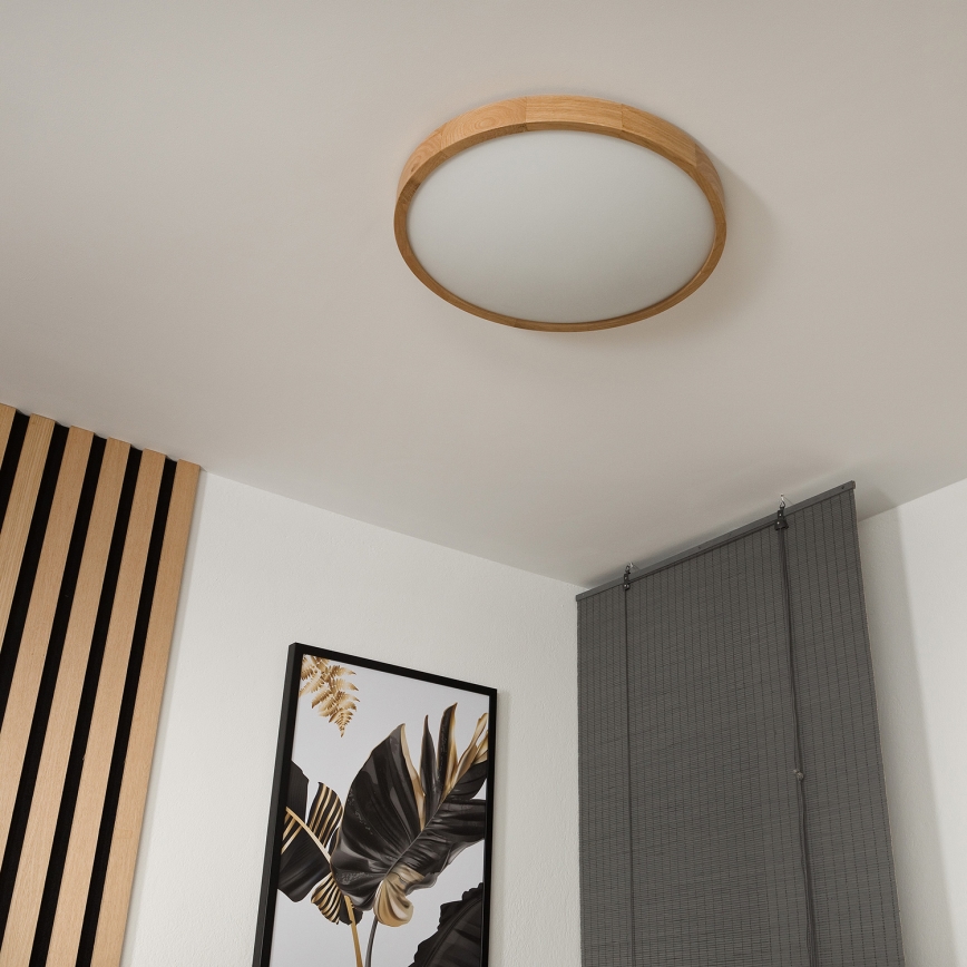 Brilagi - LED-kattovalaisin CARVALHO SLIM 3xE27/60W/230V tammi halkaisija 47 cm