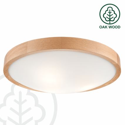 Brilagi - LED-kattovalaisin CARVALHO SLIM 3xE27/60W/230V tammi halkaisija 47 cm