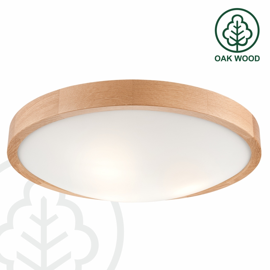Brilagi - LED-kattovalaisin CARVALHO SLIM 3xE27/60W/230V tammi halkaisija 47 cm