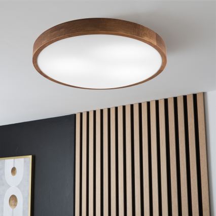 Brilagi - LED-kattovalaisin CARVALHO SLIM 3xE27/60W/230V tammi kirsikka halkaisija 47 cm