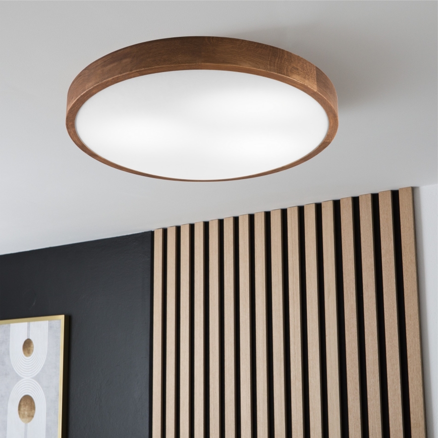 Brilagi - LED-kattovalaisin CARVALHO SLIM 3xE27/60W/230V tammi kirsikka halkaisija 47 cm