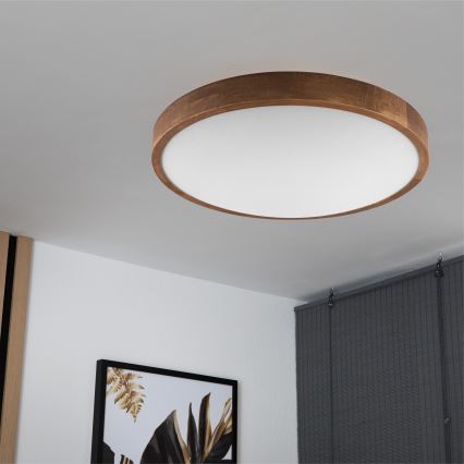 Brilagi - LED-kattovalaisin CARVALHO SLIM 3xE27/60W/230V tammi kirsikka halkaisija 47 cm