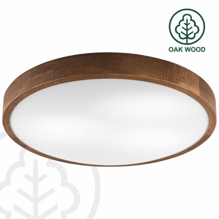 Brilagi - LED-kattovalaisin CARVALHO SLIM 3xE27/60W/230V tammi kirsikka halkaisija 47 cm