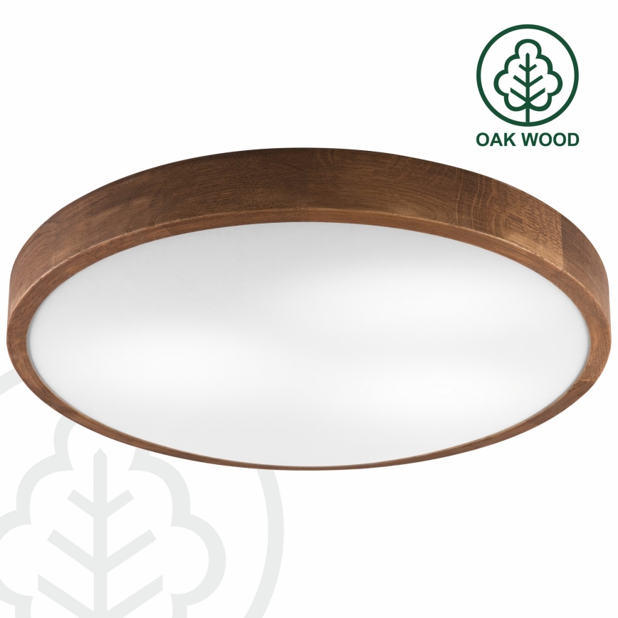 Brilagi - LED-kattovalaisin CARVALHO SLIM 3xE27/60W/230V tammi kirsikka halkaisija 47 cm