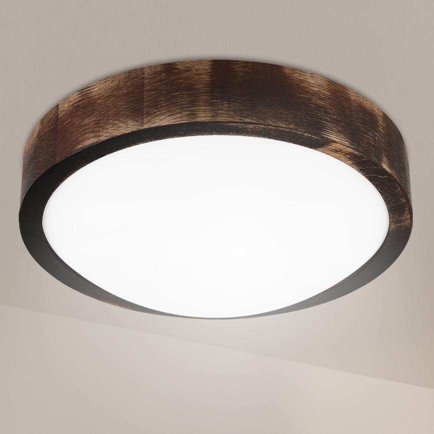 Brilagi - LED-kattovalaisin CARVALHO SLIM SMOKEY LED/20W/230V tammi Ø 27,5 cm